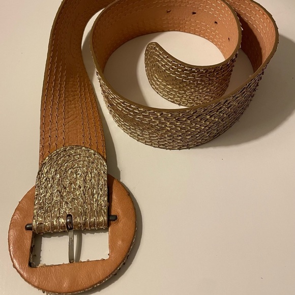 Reptile’s House Milano Women Vintage Gold Genuine Python Leather Belt main image 8